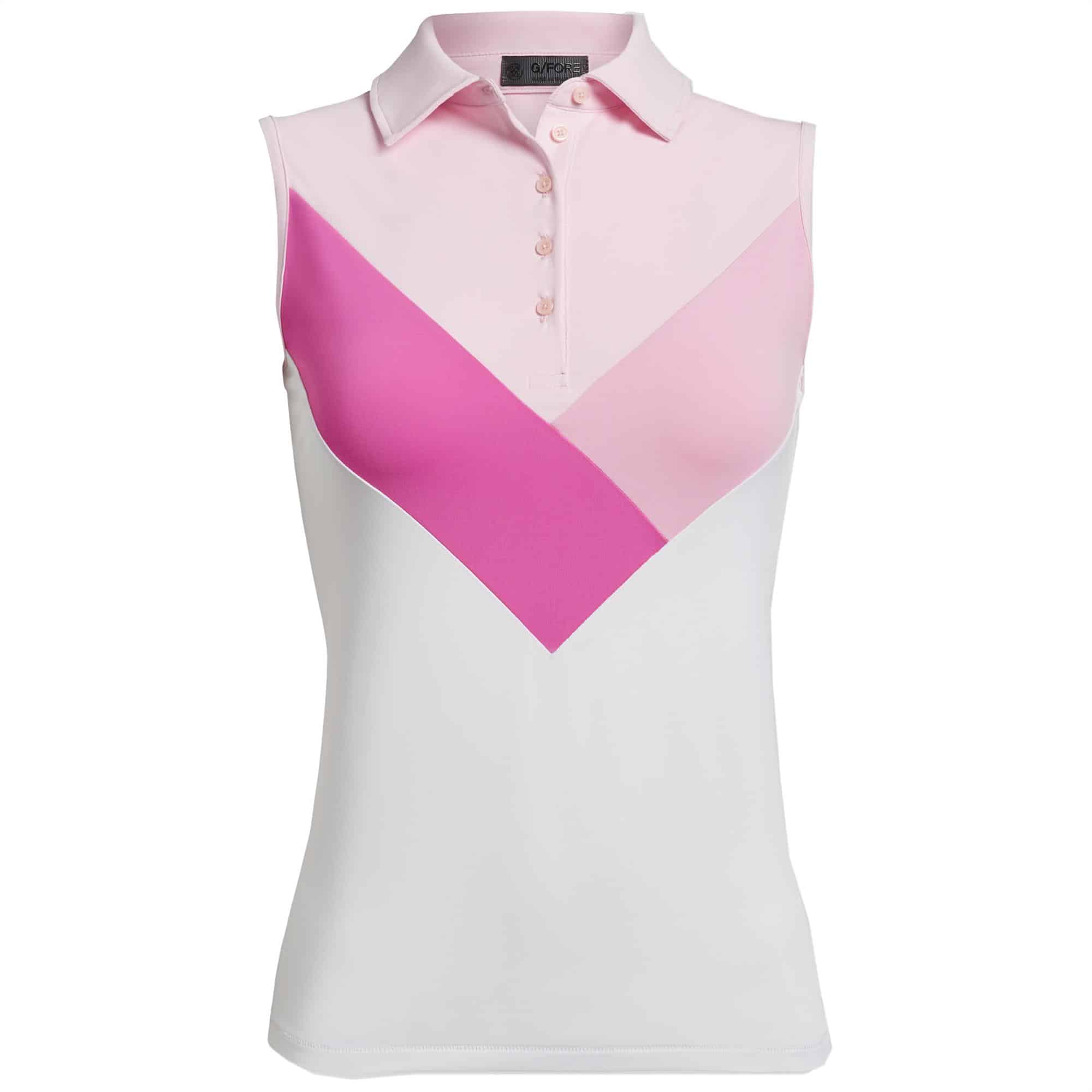 Ladies G/FORE Multi V Sleeveless Polo Blush